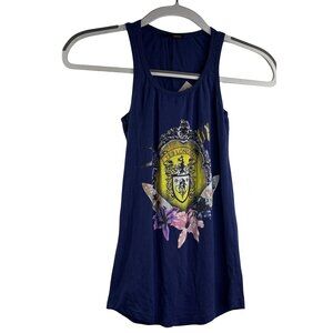 Yes London Women's Graphic Tank Top with Surfer Print Blue Size S NWT $138